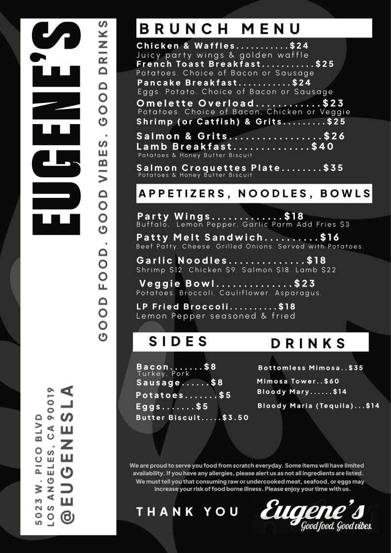 Brunch Menu - Morning Favorites